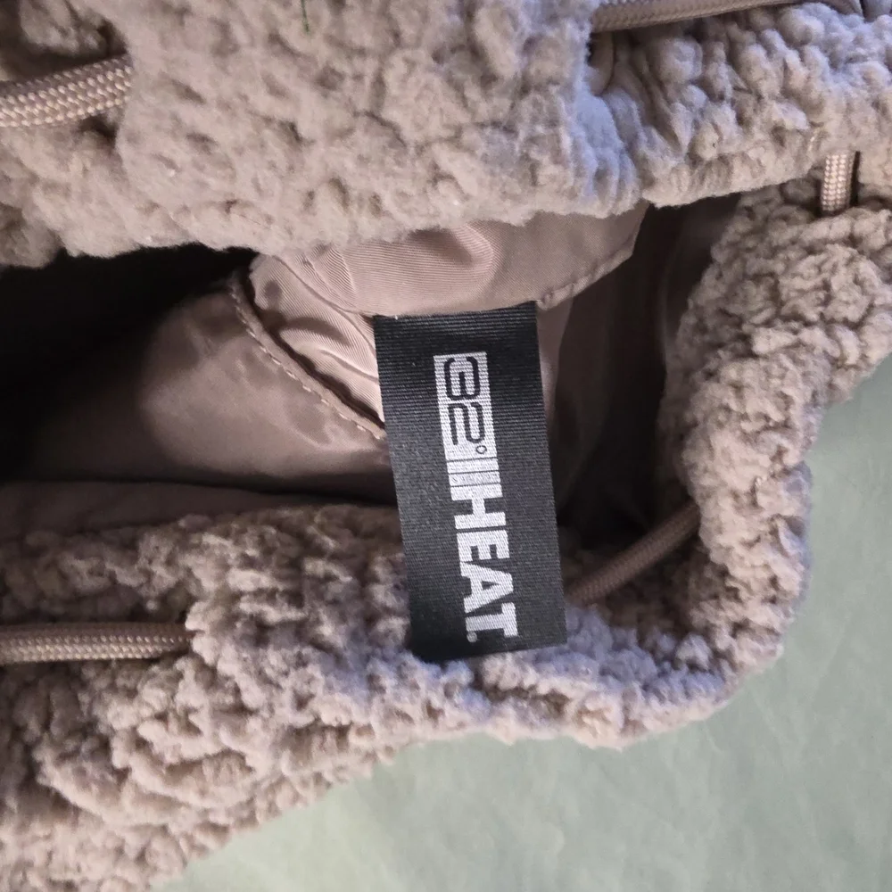 Super Fun Taupe Sherpa/teddybear Fabric Drawstring Bag